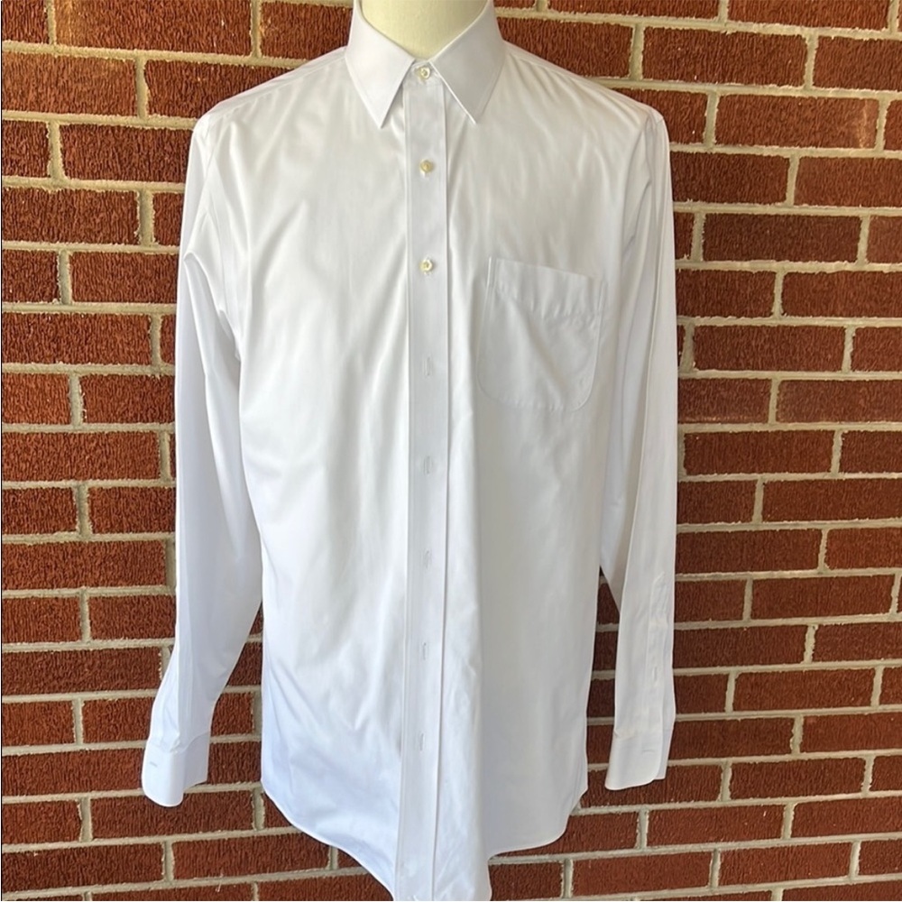 -Brooks Brothers 346 Slim Fit Non-Iron White Button L/S Suit Shirt Men 16.5 NWOT